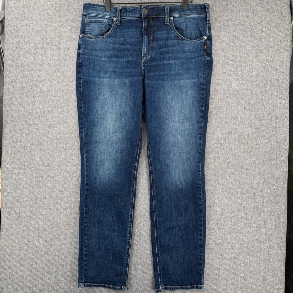 Silver Jeans Co Avery Straight Leg Jeans Womens 16W L31 Blue Denim